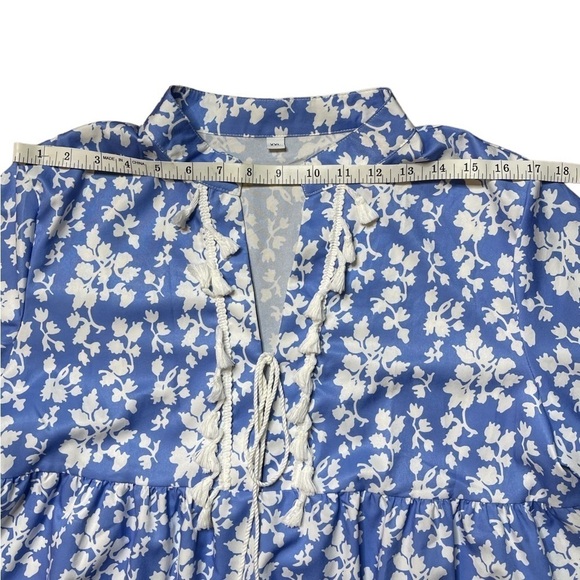 Made with ❤️ Blue Size XXL Printed Knee Length Tunic Dress - Picture 5 of 13